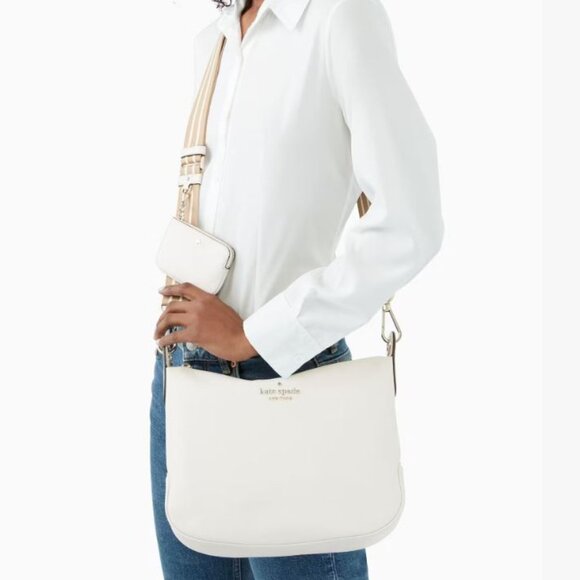 NWT Kate Spade Rosie Pebbled Leather Large Crossbody Parchment ♠️ - Picture 5 of 13